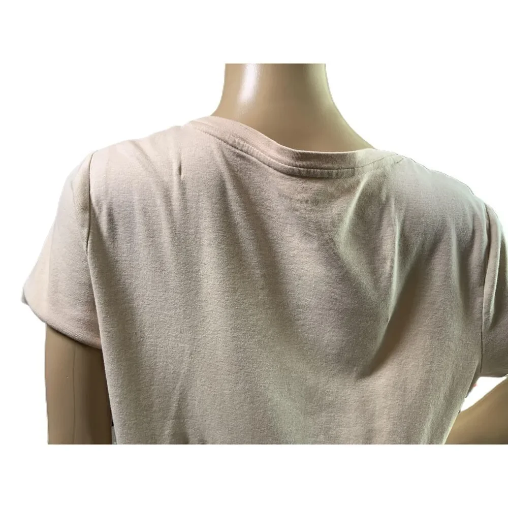 St. John's Bay Pale Pink V-Neck Short Sleeve‎ Basic Tee Size XL